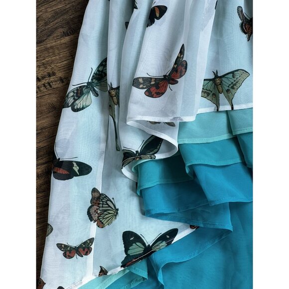 NWT Pleiades Teal Botanical Butterflies Dress - Picture 6 of 15